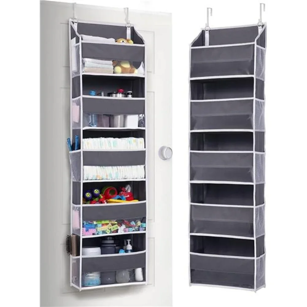 1-Pack Over Door Organizer with 5 Large Pockets 10 Mesh Side Pockets